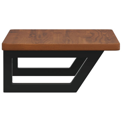 Basin Shelf Wall Mounted Steel and Solid Wood Oak