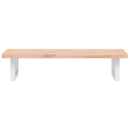 Basin Shelf Wall Mounted Steel and Solid Wood Beech