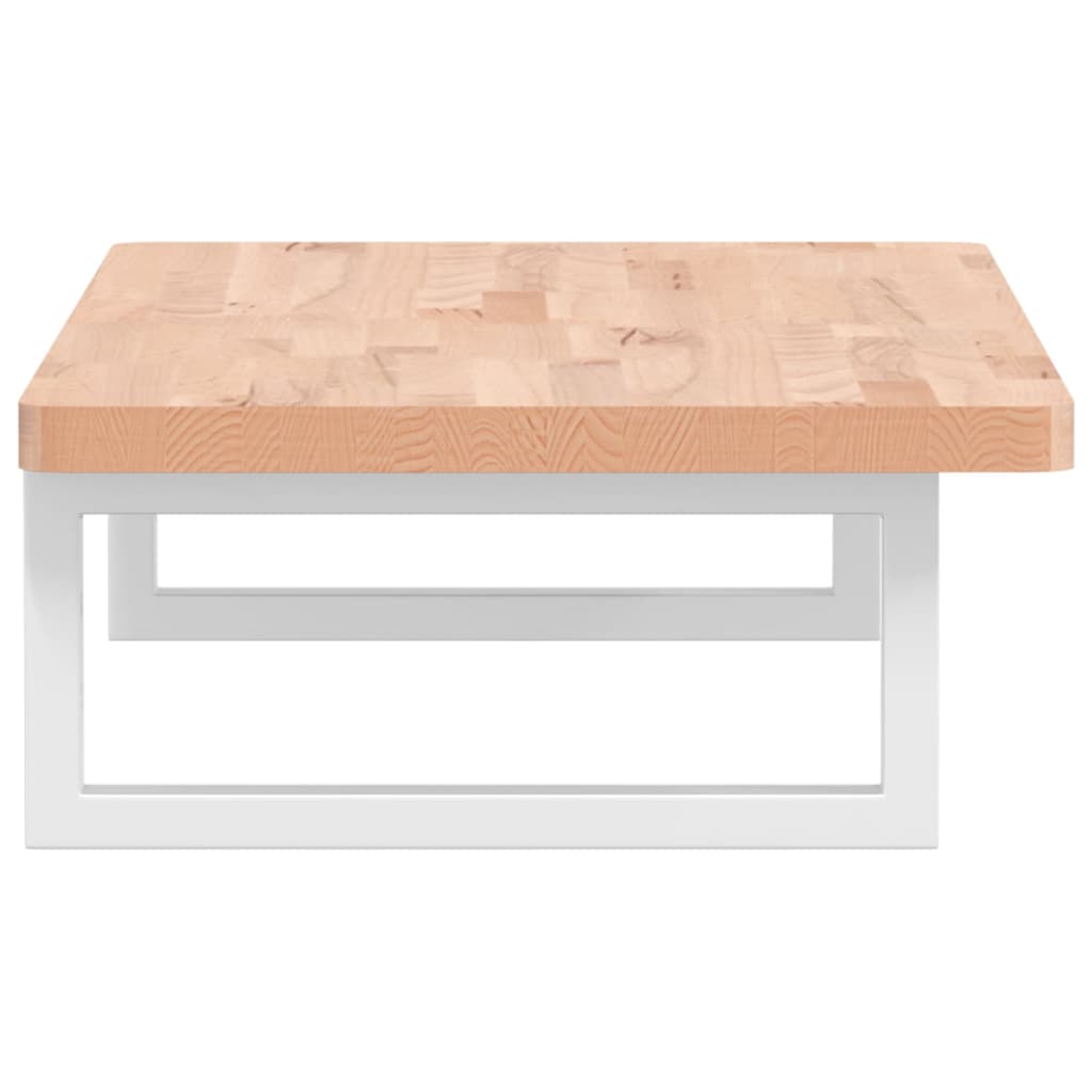 Basin Shelf Wall Mounted Steel and Solid Wood Beech