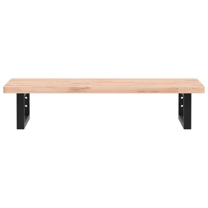 Basin Shelf Wall Mounted Steel and Solid Wood Beech