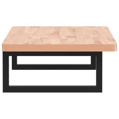 Basin Shelf Wall Mounted Steel and Solid Wood Beech