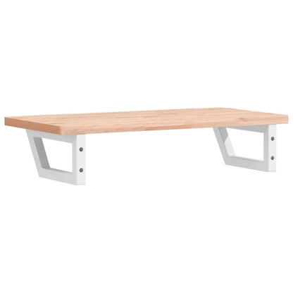 Basin Shelf Wall Mounted Steel and Solid Wood Beech