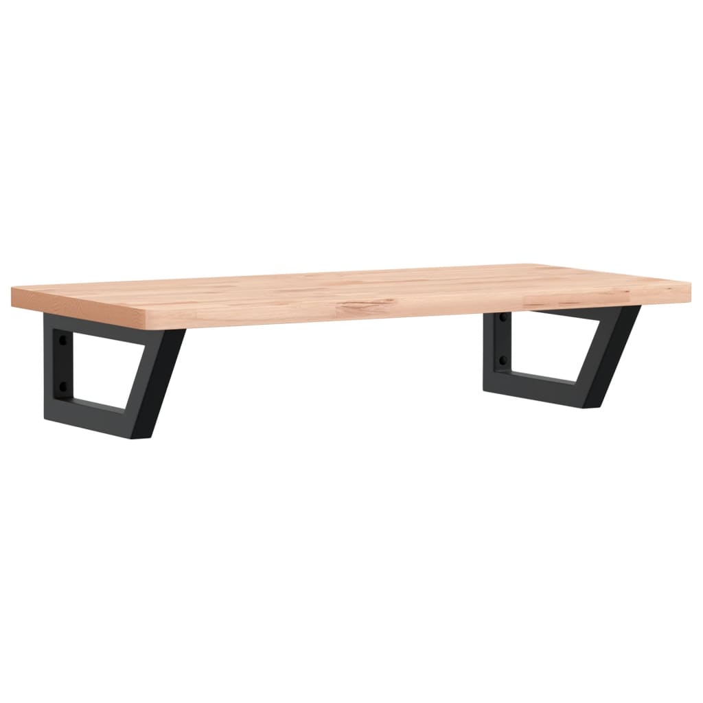 Basin Shelf Wall Mounted Steel and Solid Wood Beech