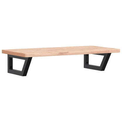 Basin Shelf Wall Mounted Steel and Solid Wood Beech