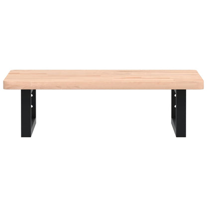 Basin Shelf Wall Mounted Steel and Solid Wood Beech