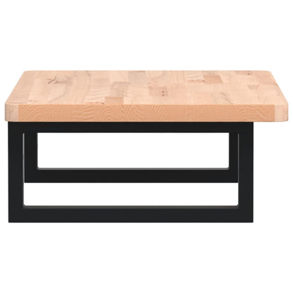 Basin Shelf Wall Mounted Steel and Solid Wood Beech