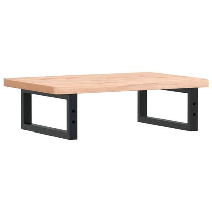 Basin Shelf Wall Mounted Steel and Solid Wood Beech