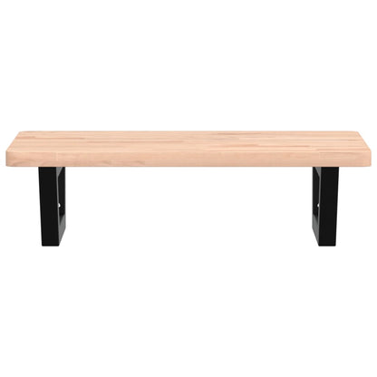 Basin Shelf Wall Mounted Steel and Solid Wood Beech