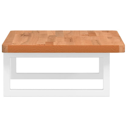 Basin Shelf Wall Mounted Steel and Solid Wood Beech
