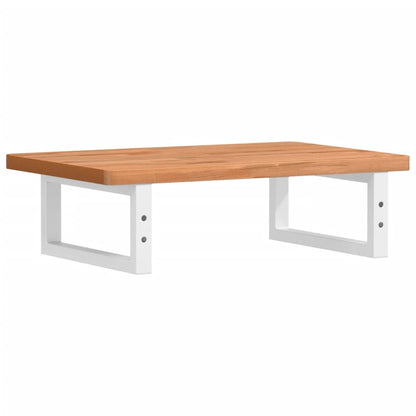 Basin Shelf Wall Mounted Steel and Solid Wood Beech