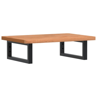 Basin Shelf Wall Mounted Steel and Solid Wood Beech