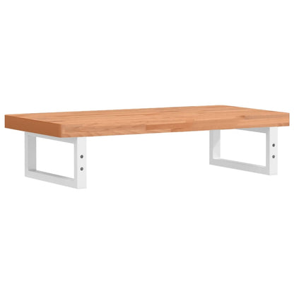 Basin Shelf Wall Mounted Steel and Solid Wood Beech