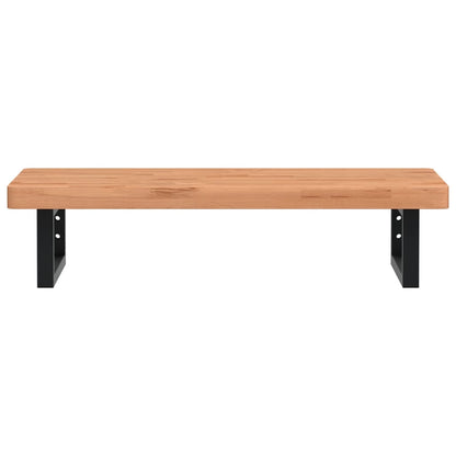 Basin Shelf Wall Mounted Steel and Solid Wood Beech