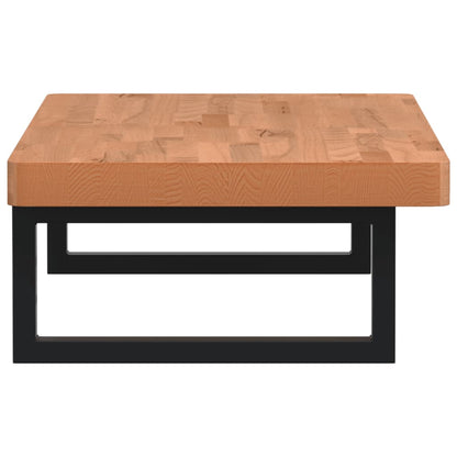 Basin Shelf Wall Mounted Steel and Solid Wood Beech