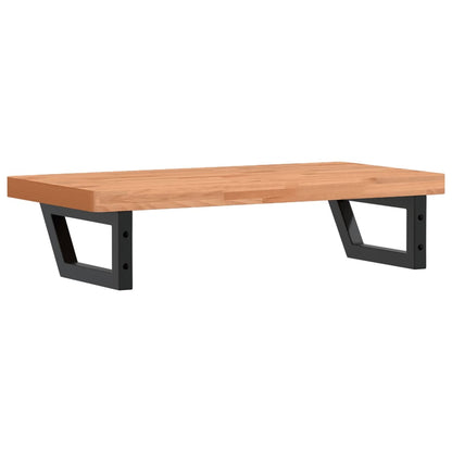 Basin Shelf Wall Mounted Steel and Solid Wood Beech