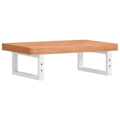 Basin Shelf Wall Mounted Steel and Solid Wood Beech