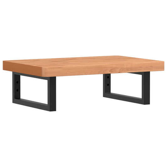 Basin Shelf Wall Mounted Steel and Solid Wood Beech