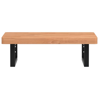 Basin Shelf Wall Mounted Steel and Solid Wood Beech