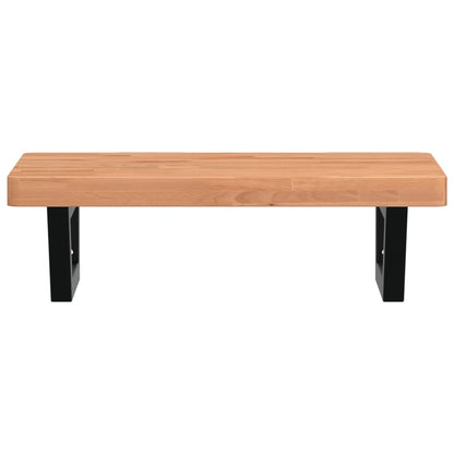 Basin Shelf Wall Mounted Steel and Solid Wood Beech