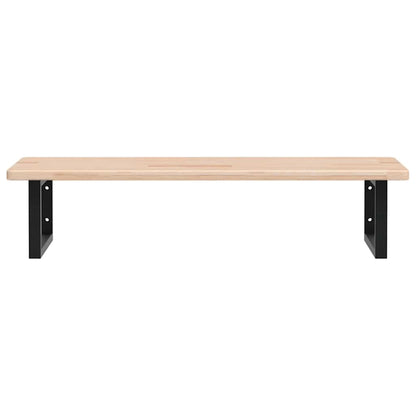 Basin Shelf Wall Mounted Steel and Solid Wood Oak
