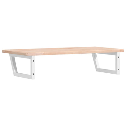 Basin Shelf Wall Mounted Steel and Solid Wood Oak