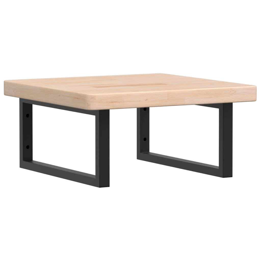 Basin Shelf Wall Mounted Steel and Solid Wood Oak