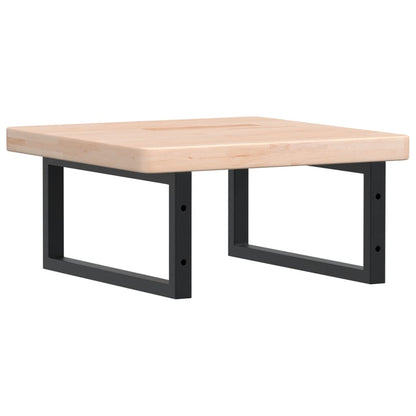 Basin Shelf Wall Mounted Steel and Solid Wood Oak
