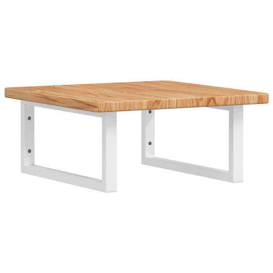 Basin Shelf | Light brown | Solid oak wood with varnish finish, Steel