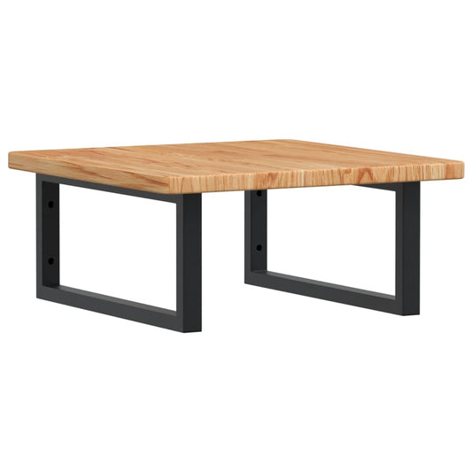 Basin Shelf Wall Mounted Steel and Solid Wood Oak