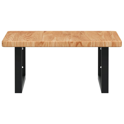 Basin Shelf Wall Mounted Steel and Solid Wood Oak