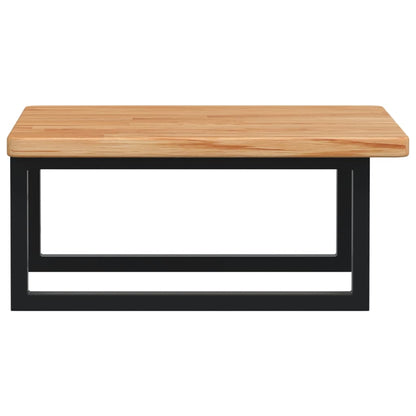 Basin Shelf Wall Mounted Steel and Solid Wood Oak