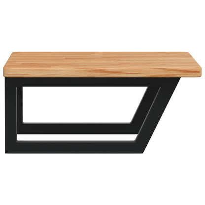 Basin Shelf Wall Mounted Steel and Solid Wood Oak