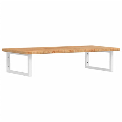 Basin Shelf Wall Mounted Steel and Solid Wood Oak