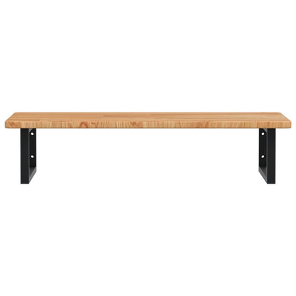 Basin Shelf Wall Mounted Steel and Solid Wood Oak