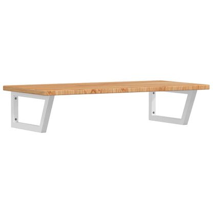 Basin Shelf Wall Mounted Steel and Solid Wood Oak