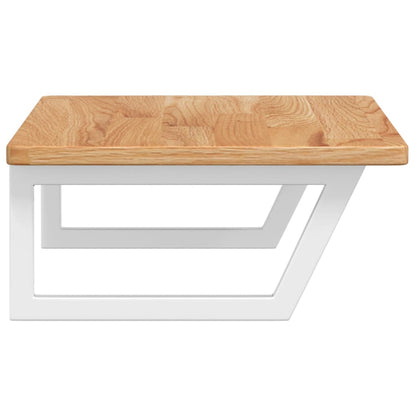 Basin Shelf Wall Mounted Steel and Solid Wood Oak