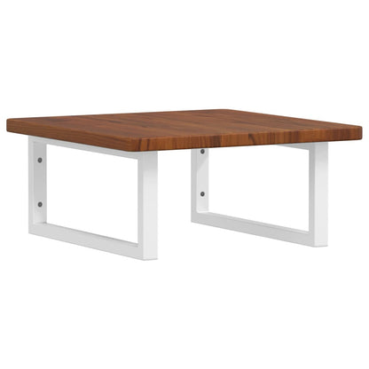 Basin Shelf Wall Mounted Steel and Solid Wood Oak