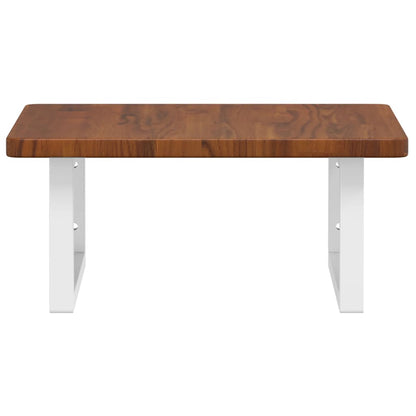Basin Shelf Wall Mounted Steel and Solid Wood Oak