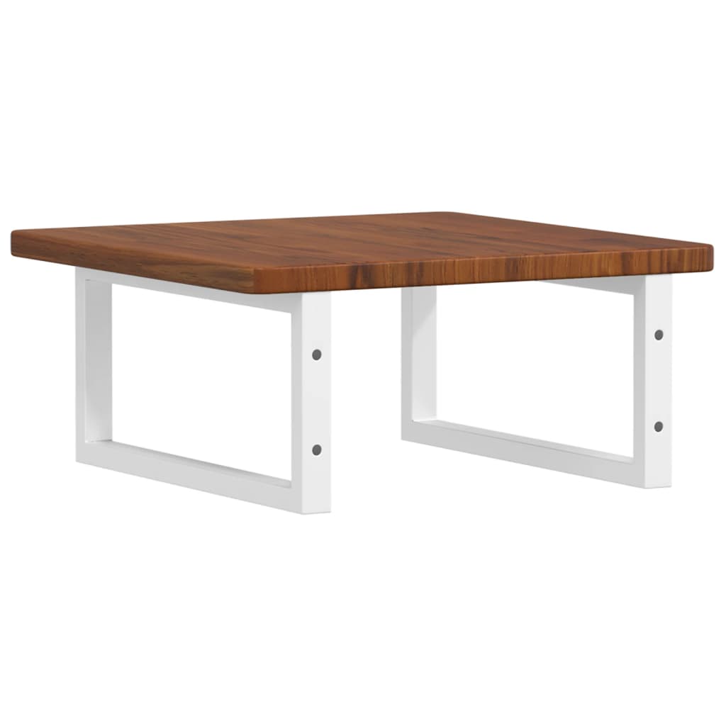 Basin Shelf Wall Mounted Steel and Solid Wood Oak