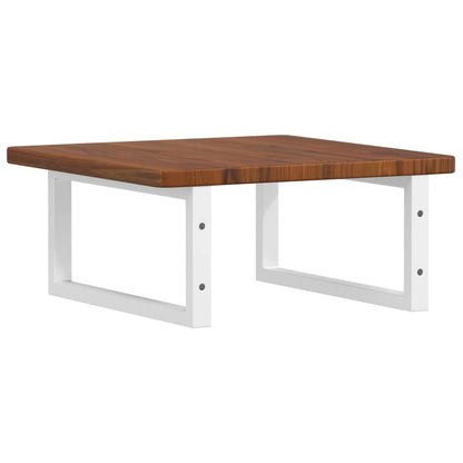 Basin Shelf Wall Mounted Steel and Solid Wood Oak