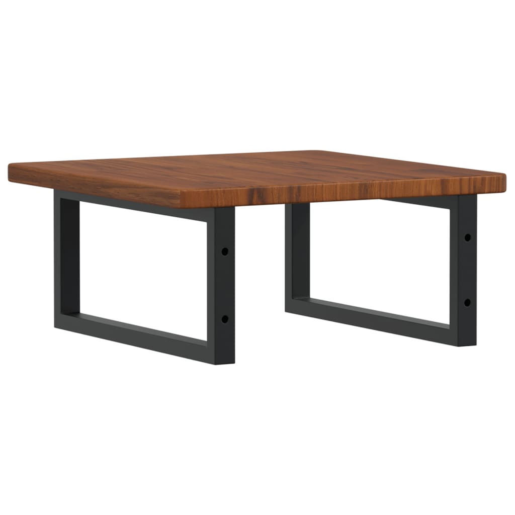 Basin Shelf Wall Mounted Steel and Solid Wood Oak
