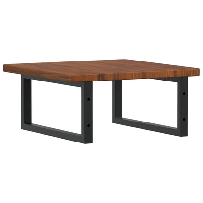 Basin Shelf Wall Mounted Steel and Solid Wood Oak