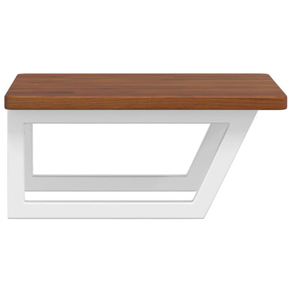 Basin Shelf Wall Mounted Steel and Solid Wood Oak