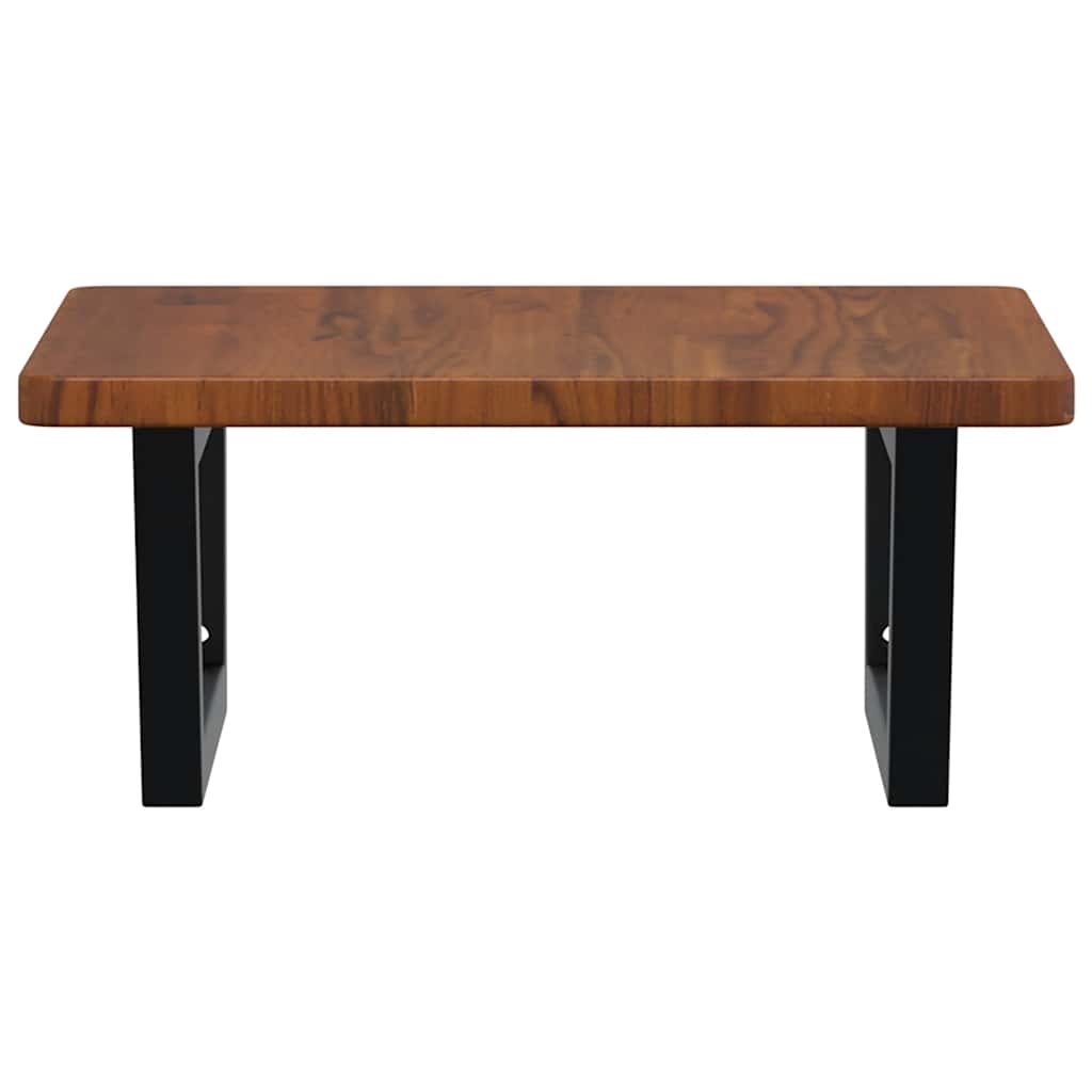 Basin Shelf Wall Mounted Steel and Solid Wood Oak