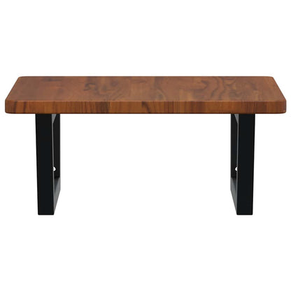 Basin Shelf Wall Mounted Steel and Solid Wood Oak