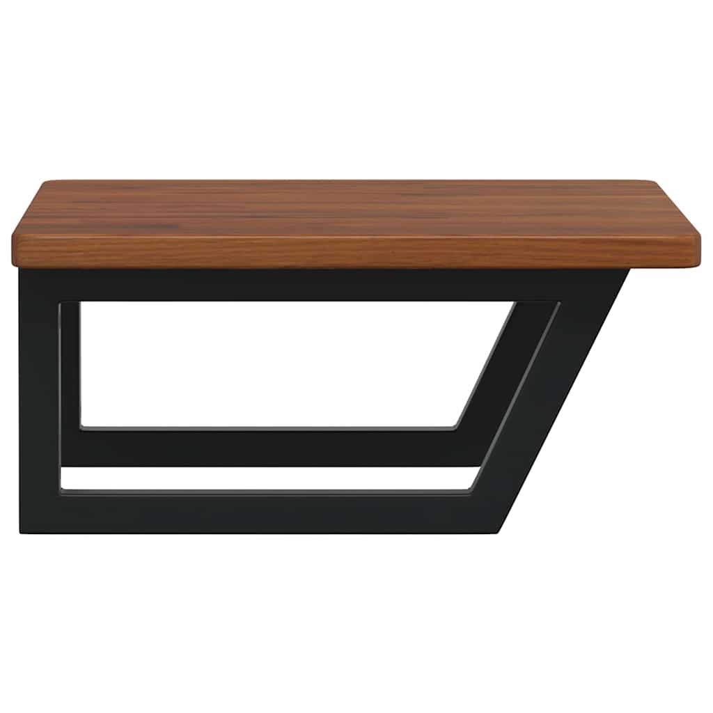 Basin Shelf Wall Mounted Steel and Solid Wood Oak