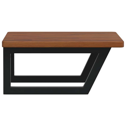 Basin Shelf Wall Mounted Steel and Solid Wood Oak