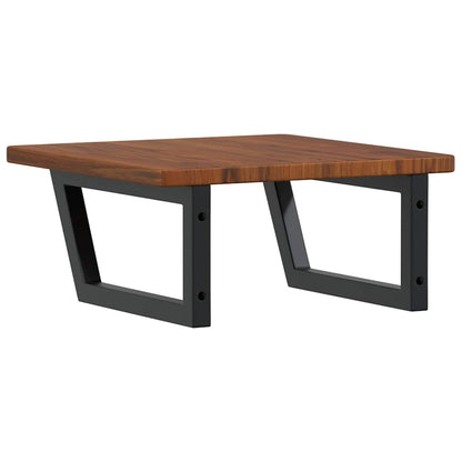 Basin Shelf Wall Mounted Steel and Solid Wood Oak