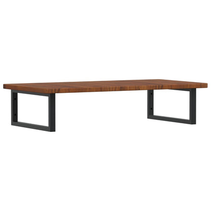 Basin Shelf Wall Mounted Steel and Solid Wood Oak