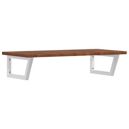 Basin Shelf Wall Mounted Steel and Solid Wood Oak